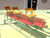8' Vintage Style Chair Car with 7-1/2 Modern Trucks, Brakes, Brake Line Kit, Couplers, and painted Tuscan Red. (Refurbished)