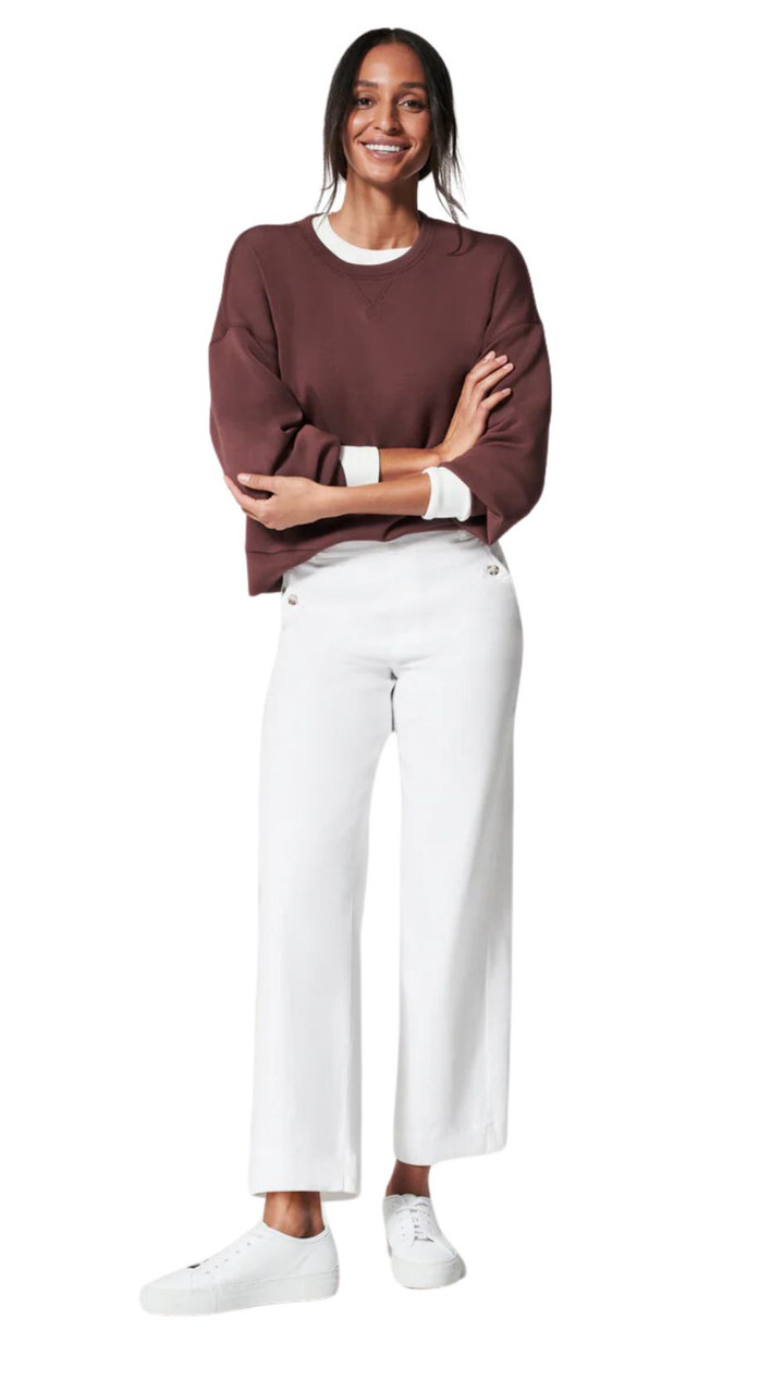 Stretch Twill Cropped Wide Leg - Bright White - Monkee's of Athens