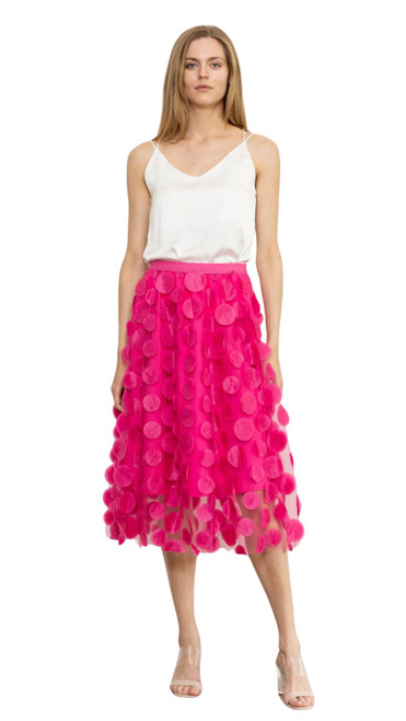 Circle Patch Skirt - Hot Pink