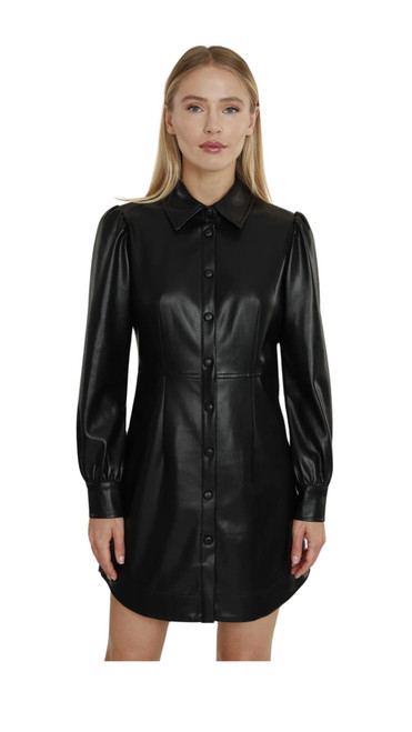 Vegan Leather Dress - Black