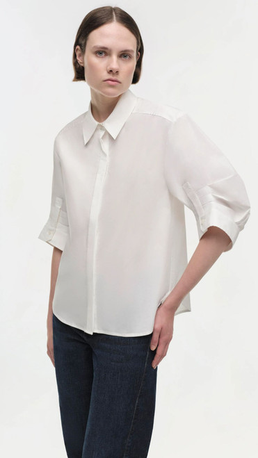 Gemma Three Quarter Sleeve Shirt - White