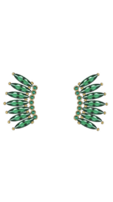 Petite Crystal Madeline Studs- Emerald