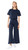 Ponte Knit Wide Leg Pant: Cropped- Navy