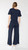 Ponte Knit Wide Leg Pant: Cropped- Navy