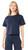 Ponte Knit Short Sleeve Top Extended- Navy