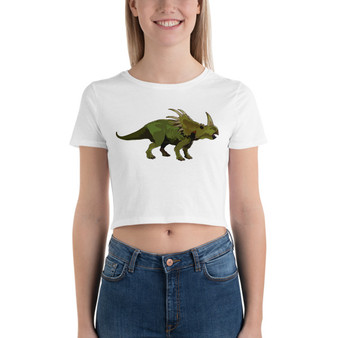 Triceratops Women’s Crop Tee, Triceratops Women’s Tee, dinsoaur Women’s Tee