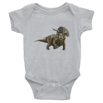 triceratops infant bodysuit, dinosaur infant bodysuit