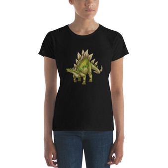 women's dinosaur shirt, women's dinosaur t-shirt, women's stegosaurus shirt, women's stegosaurus t-shirt