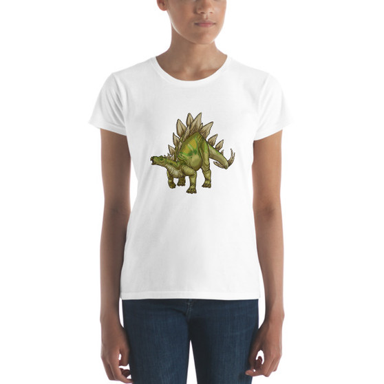 women's dinosaur shirt, women's dinosaur t-shirt, women's stegosaurus shirt, women's stegosaurus t-shirt