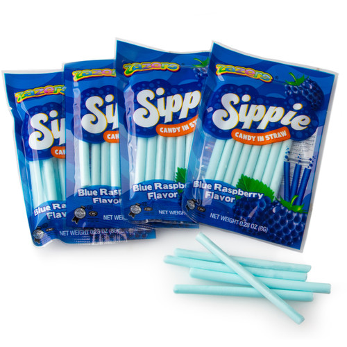 Sippie Candy in Straw - Blue Raspberry - 30CT Bag Sippie Candy in Straw - Blue Raspberry - 30CT Bag