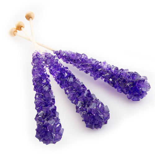 Large Unwrapped Purple Rock Candy Crystal Sticks - Grape Large Unwrapped Purple Rock Candy Crystal Sticks - Grape