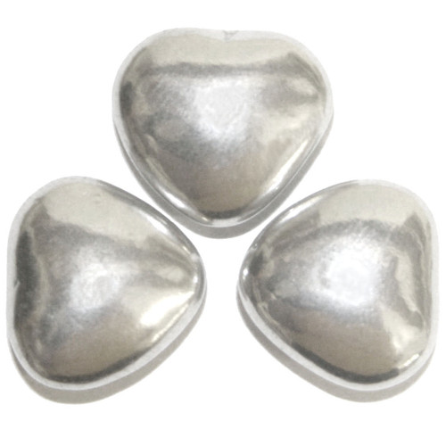Silver Metallic Amorini Hearts Silver Metallic Amorini Hearts