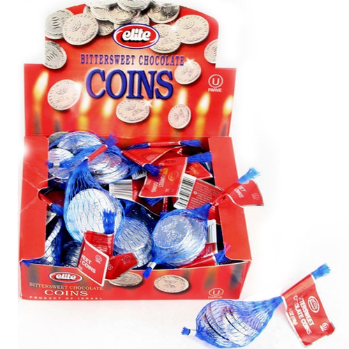 Elite Bittersweet Chocolate Coins Bags - 24CT Box