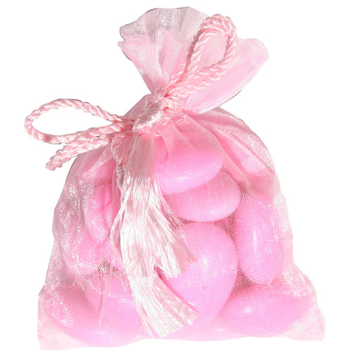 Baby Pink Mesh Favor Bags - 12CT Bag