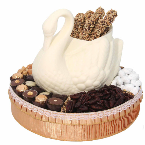 White Chocolate Swan Gift Basket White Chocolate Swan Gift Basket