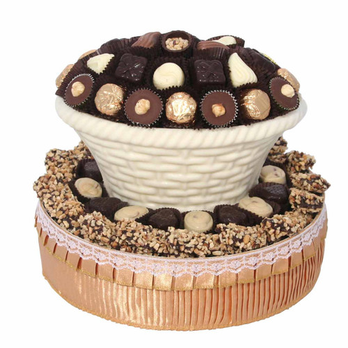 Round White Chocolate Gift Basket