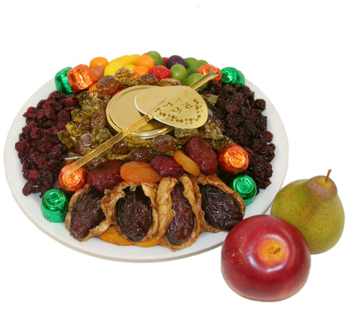White Ceramic Tray with Honey Jar and Sweets