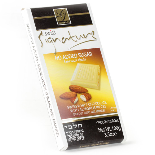 No Sugar Added White Milk Chocolate Bar with Almonds No Sugar Added White Milk Chocolate Bar with Almonds