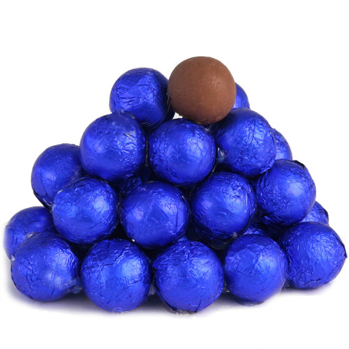 Blue Foiled Milk Chocolate Balls Blue Foiled Milk Chocolate Balls