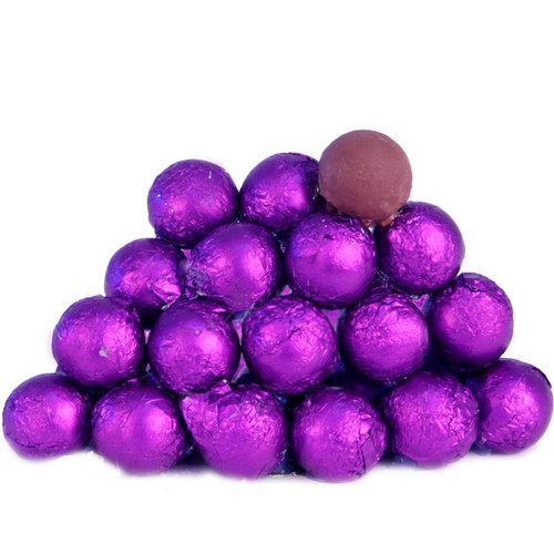 Purple Foiled Milk Chocolate Balls Purple Foiled Milk Chocolate Balls