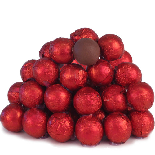 Red Foiled Milk Chocolate Balls Red Foiled Milk Chocolate Balls