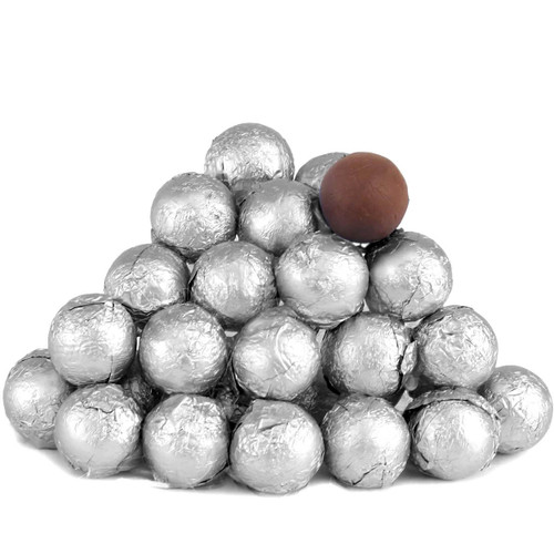 Silver Foiled Milk Chocolate Balls Silver Foiled Milk Chocolate Balls