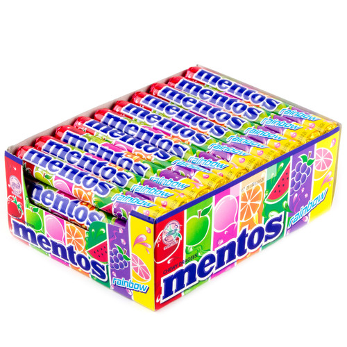 Mentos Rainbow Fruit Candy Rolls - 40CT Case Mentos Rainbow Fruit Candy Rolls - 40CT Case