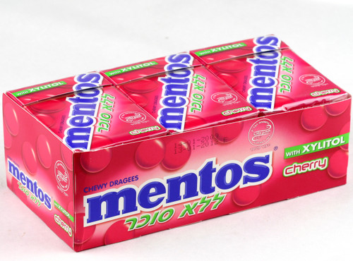 Mentos Sugar-Free Cherry Candy Box - 12CT Case Mentos Sugar-Free Cherry Candy Box - 12CT Case