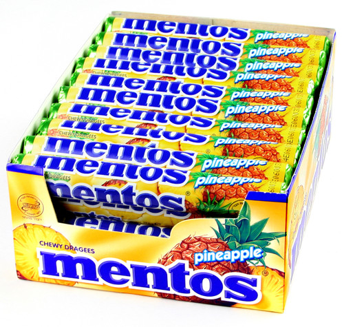 Mentos Pineapple Candy Rolls - 40CT Case Mentos Pineapple Candy Rolls - 40CT Case