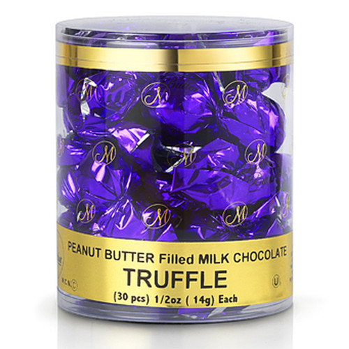 Peanut Butter Filled Twist Wrap Chocolate Truffles - 30CT Tub