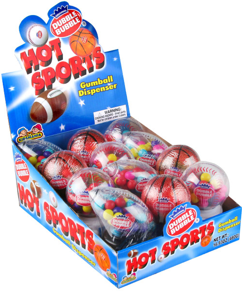 Hot Sports Gumball Dispensers - 12CT Box