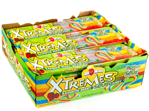 AirHeads Xtremes Rainbow Berry Sour Belts - 18CT Box AirHeads Xtremes Rainbow Berry Sour Belts - 18CT Box