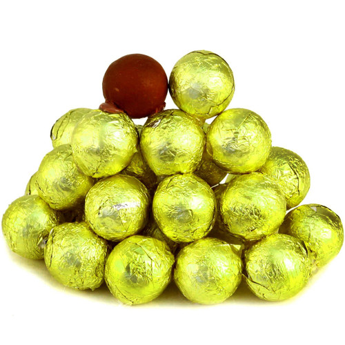 Yellow Foiled Milk Chocolate Balls  Yellow Foiled Milk Chocolate Balls