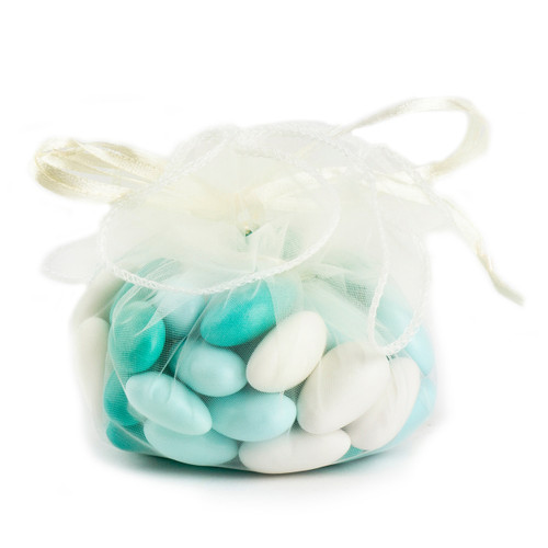 Ivory Organza  Pouches - 12CT Bag
