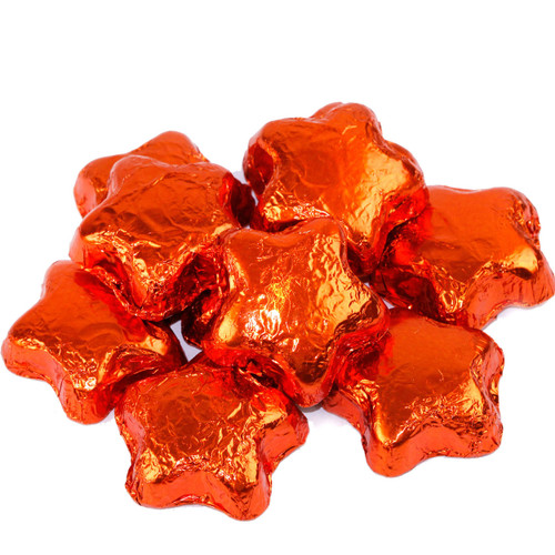 Orange Foiled Milk Chocolate Stars  Orange Foiled Milk Chocolate Stars