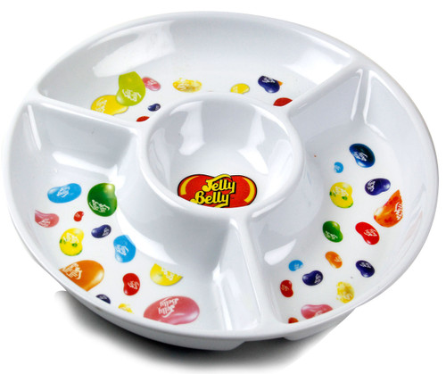 Jelly Belly White Melamine Chip & Dip Tray  Jelly Belly White Melamine Chip & Dip Tray