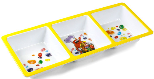 Jelly Belly Yellow 3-Section Melamine Tray Jelly Belly Yellow 3-Section Melamine Tray