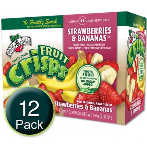 Freeze-Dried Strawberry Banana Fruit Crisps - 12CT Box  Freeze-Dried Strawberry Banana Fruit Crisps - 12CT Box