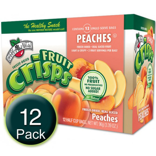 Freeze-Dried Peach Fruit Crisps - 12CT Box Freeze-Dried Peach Fruit Crisps - 12CT Box