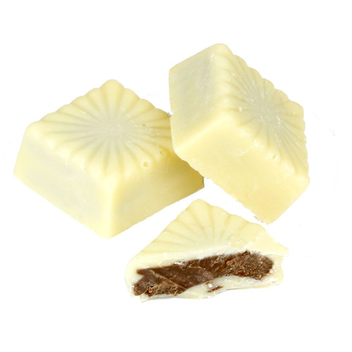 White Square Praline Chocolate Truffles - 5 LB Box
