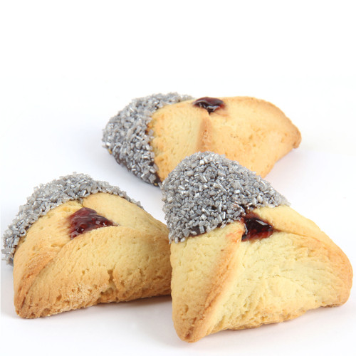 Silver Crystal Chocolate Dipped Hamantaschen - 9CT Box Silver Crystal Chocolate Dipped Hamantaschen - 9CT Box