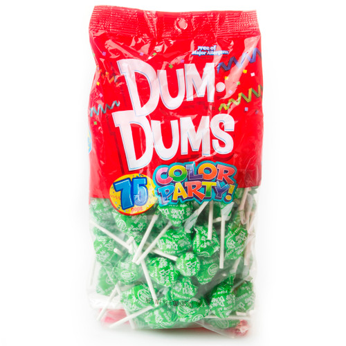 Bright Green Dum Dum Pops - Sour Apple - 75CT