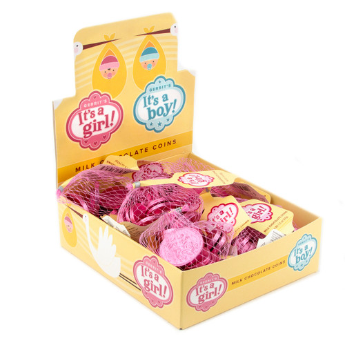 It's a Girl Chocolate Foiled Coins - 18 Piece Box It's a Girl Chocolate Foiled Coins - 18 Piece Box
