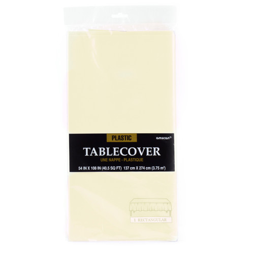 Cream Plastic Table Cover