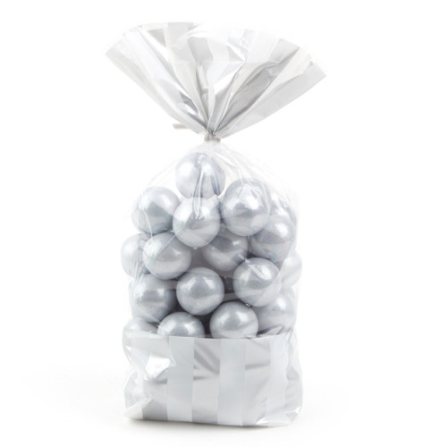 Silver Striped Favor Bag - 10CT Silver Striped Favor Bag - 10CT