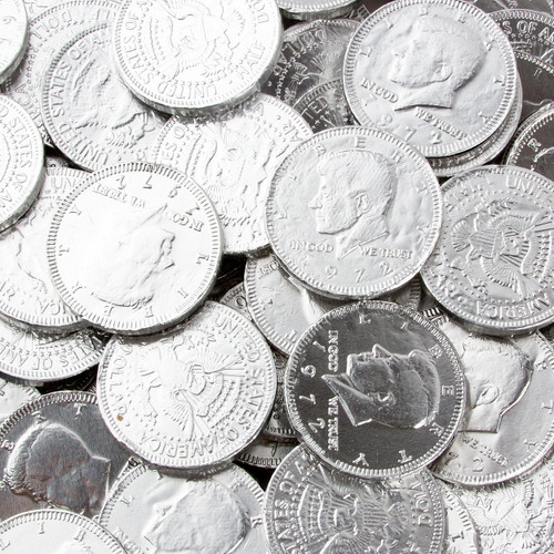 Silver Chocolate Coins - 1 LB Bag Silver Chocolate Coins - 1 LB Bag