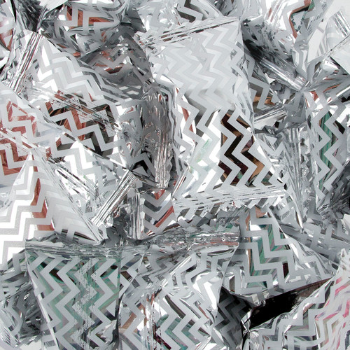 Silver Shimmer Chevron Stripe Wrapped Mints