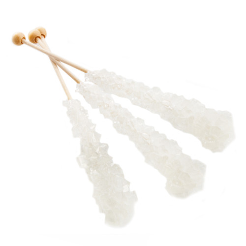 Large Wrapped White Rock Candy Crystal Sticks - Natural Large Wrapped White Rock Candy Crystal Sticks - Natural
