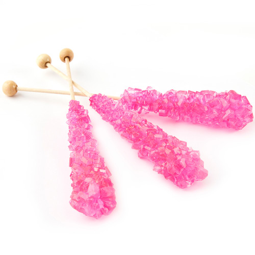 Large Wrapped Pink Rock Candy Crystal Sticks Large Wrapped Pink Rock Candy Crystal Sticks