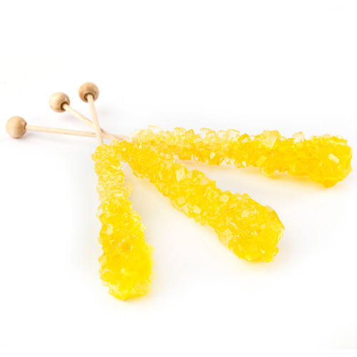 Large Wrapped Yellow Rock Candy Crystal Sticks - Banana Large Wrapped Yellow Rock Candy Crystal Sticks - Banana